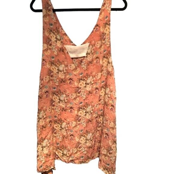 Some Days Lovin Women Floral Mini Dress Multicolored Hankercheif Hem Sleeveless - Picture 2 of 3